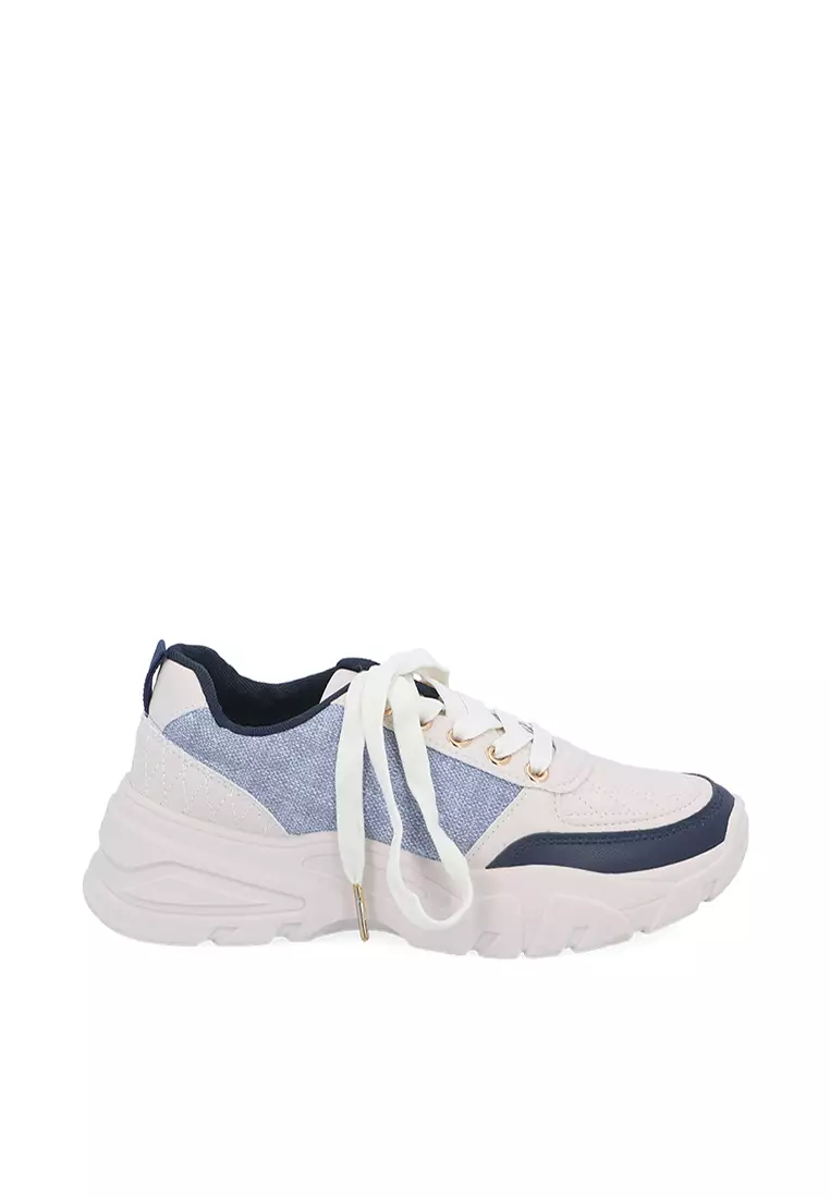 Carlo Rino Medium Blue Denim Synthetic Leather Sneakers
