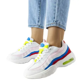 Inna White sneakers with colored inserts from Joline