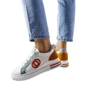 Inna White sneakers with colored inserts from Passaic