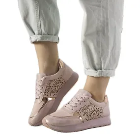 Pink sports sneakers with an openwork Festival pattern