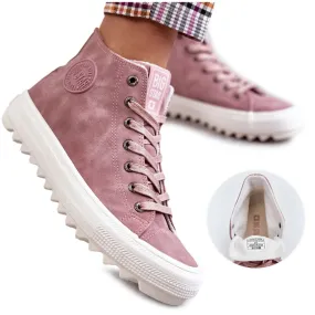 Women's Sneakers Big Star High Warm Pink EE274113